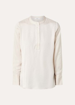 OPUS Dames Fanji tuniek van satijn in de kleur Creme, maat: 36
