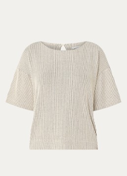 OPUS Dames Gauster top met ribstructuur in de kleur Beige, maat: 42