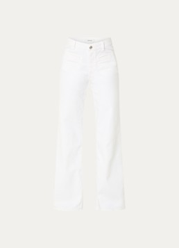 OPUS Dames Miva Urban mid waist straight leg jeans met gekleurde wassing in de kleur Wit, maat: 42/L32