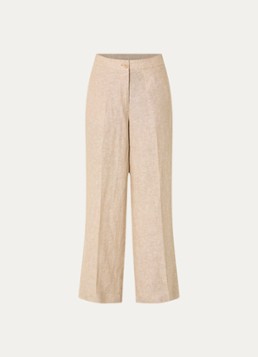 OPUS Dames Maikito high waist flared fit pantalon van linnen in de kleur Beige, maat: 34