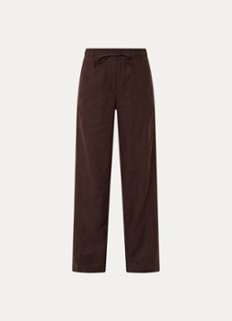 OPUS Dames Mileni high waist wide fit pantalon met steekzakken in de kleur Bruin, maat: 42
