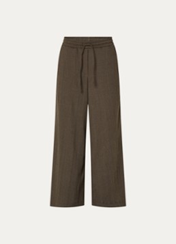 OPUS Dames Mileni high waist loose fit pantalon met structuur in de kleur Groen, maat: 34