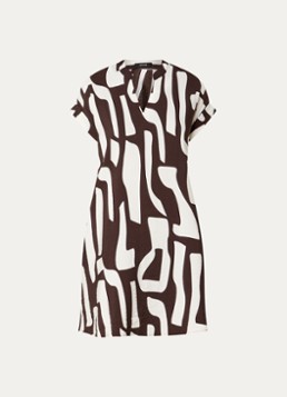 OPUS Dames Wulana Dune mini tuniekjurk met print in de kleur Bruin, maat: 44