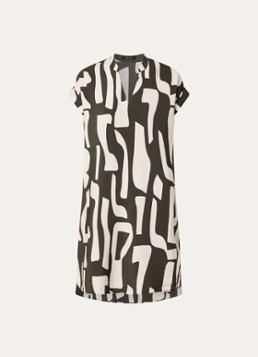 OPUS Dames Wulana Dune mini tuniekjurk met print in de kleur Bronsgroen, maat: 44
