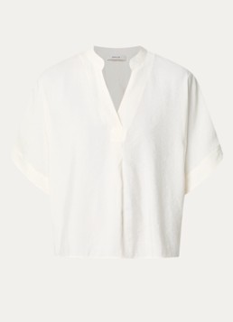 OPUS Dames Fenella tuniek met V-hals en vlindermouw in de kleur Gebroken wit, maat: 44
