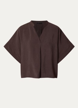 OPUS Dames Fenella tuniek met V-hals en vlindermouw in de kleur Bruin, maat: 40