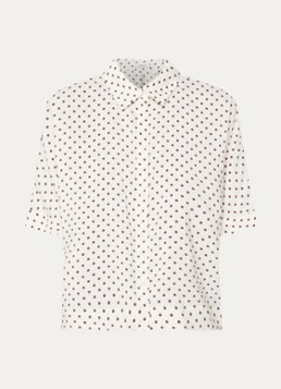 OPUS Dames Farise blouse met stippenprint in de kleur Gebroken wit, maat: 44