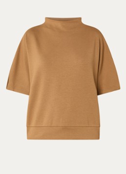 OPUS Dames Golli sweater met opstaande kraag in de kleur Okergeel, maat: 42