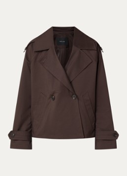 OPUS Dames Haweni trench coat met steekzakken in de kleur Donkerbruin, maat: 40