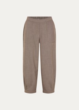 OPUS Dames Myha mid waist tapered fit chino met opgestikte zakken in de kleur Lichtbruin, maat: 40