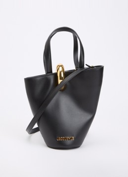 Jacquemus Dames Le Petit Bambola handtas van leer met afneembare schouderriem in de kleur Zwart, maat: One Size