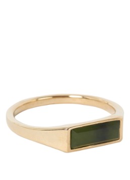 Miansai Heren Thin Lennox Jasper ring verguld in de kleur Goud, maat: 10