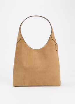 Coach Dames Brooklyn 39 schoudertas van suède in de kleur Camel, maat: 1SZ