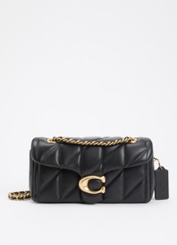 Coach Dames Tabby 20 schoudertas van leer met quiltpatroon in de kleur Zwart, maat: 1SZ