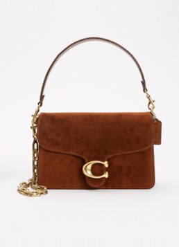 Coach Dames Chain Tabby schoudertas van suède met afneembare schouderriem in de kleur Bruin, maat: 1SZ
