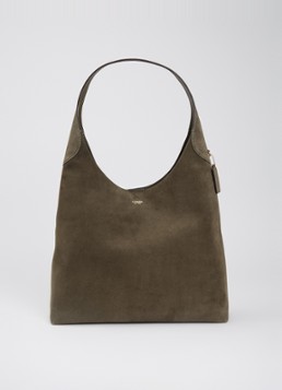 Coach Dames Brooklyn 39 schoudertas van suède in de kleur Bronsgroen, maat: 1SZ