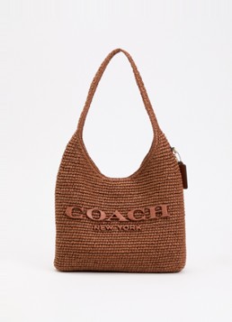 Coach Dames Brooklyn 29 schoudertas van stro met logo