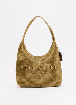 Coach Dames Brooklyn 28 schoudertas van stro met logo