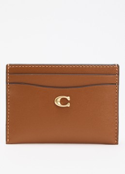 Coach Dames Essential pasjeshouder van kalfsleer in de kleur Bruin, maat: 1SZ
