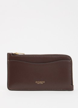 Coach Dames New York portemonnee van leer met logo in de kleur Donkerbruin, maat: 1SZ