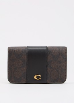 Coach Dames Essential portemonnee met logoprint in de kleur Donkerbruin, maat: one size