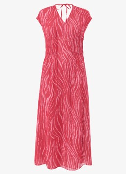 Whistles Dames Midi tuniekjurk met zebraprint in de kleur Kersenrood