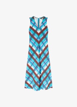 Whistles Dames Midi jurk met grafische print in de kleur Staalblauw