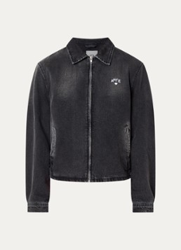 Arte Antwerp Heren Spijkerjas met logoborduring en verwassen afwerking in de kleur Zwart, maat: XL