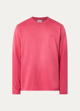 Arte Antwerp Heren Fadeout longsleeve met logo- en backprint in de kleur Bordeauxrood, maat: M
