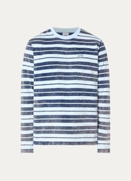Arte Antwerp Heren Longsleeve met streepprint in de kleur Donkerblauw, maat: S