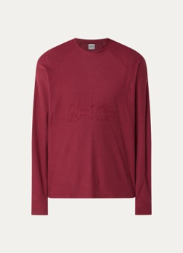 Arte Antwerp Heren Longsleeve met logoborduring in de kleur Bordeauxrood, maat: L