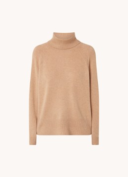 Whistles Dames Fijngebreide trui van kasjmier met col in de kleur Camel
