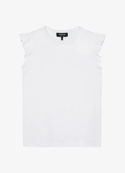 Whistles Dames Frill top met broderie in de kleur Wit