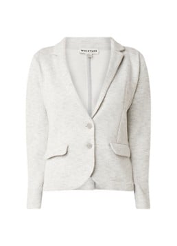 Whistles Dames Slim fitted blazer van katoen met gemêleerd dessin in de kleur Lichtgrijs