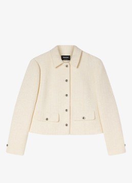 Whistles Dames Cropped jack van blouclé in de kleur Beige