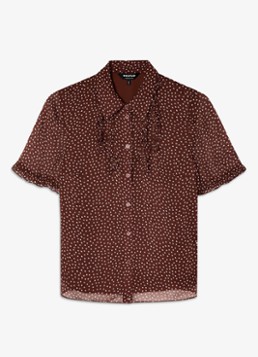 Whistles Dames Blouse met stippenprint in de kleur Bruin