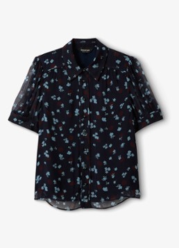Whistles Dames Blouse met bloemenprint in de kleur Donkerblauw
