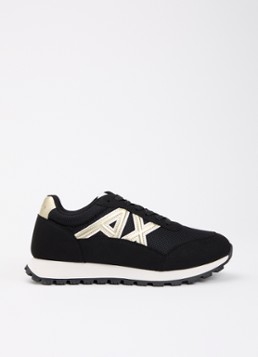 Armani Heren Sneaker met mesh details en logo in de kleur Lichtgrijs