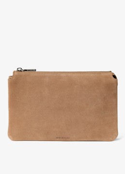 Whistles Dames Clutch met logo in de kleur Taupe