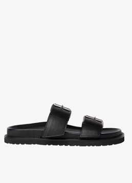 Whistles Dames Slipper van leer met gespdetail in de kleur Zwart
