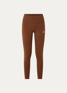 New Balance Dames Harmony high waist trainingslegging met logoprint in de kleur Roodbruin, maat: XL