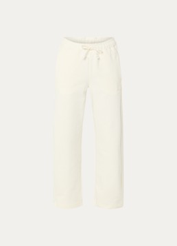 New Balance Dames High waist straight fit joggingbroek met steekzakken in de kleur Ivoor, maat: L