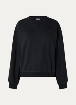 New Balance Dames Oversized sweater met logoborduring in de kleur Zwart, maat: L