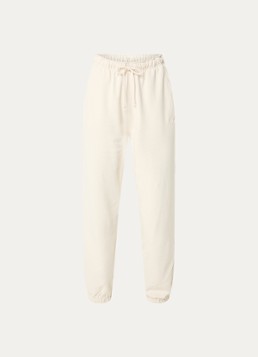 New Balance Dames High waist tapered fit joggingbroek met steekzakken in de kleur Gebroken wit, maat: S