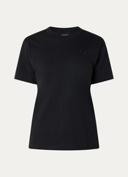 New Balance Dames T-shirt met logoborduring in de kleur Zwart, maat: S