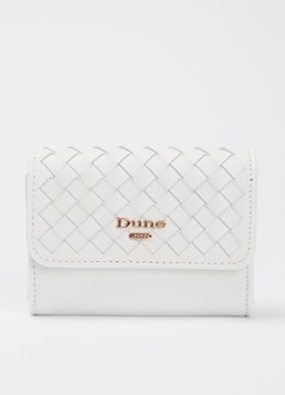 Dune London Dames Kelsey overslagportemonnee met leren details in de kleur Wit
