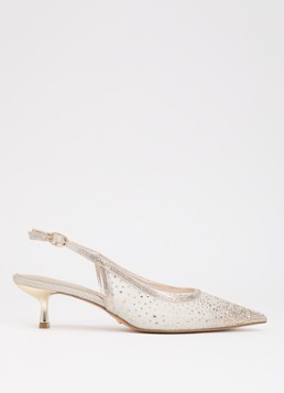 Dune London Dames Cirelle slingback van mesh met strass in de kleur Goud
