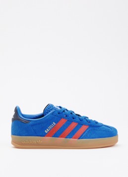 Adidas Meisjes Gazelle Indoor sneaker van suède met logo in de kleur Blauw, maat: 28