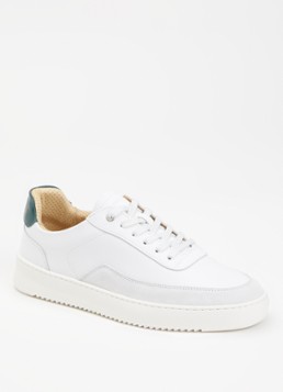 Filling Pieces Heren Mondo sneaker van leer met suède details in de kleur Wit, maat: 42