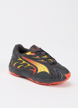 Puma Jongens Inhale sneaker van mesh in de kleur Donkergrijs, maat: 33
